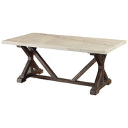 Romina - Coffee Table - White Marble Top & Weathered Espresso - R&R Furniture Gallery (Fountain Valley, CA)