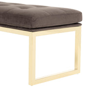 Signature Beds & Benches - Dahlia Velvet Accent Bench - Chocolate / Gold - R&R Furniture Gallery (Fountain Valley, CA)