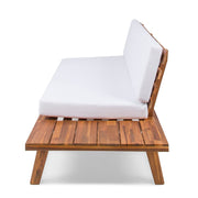 Noble House Hillcrest 2-seater sofa with plush fabric, cushioned back, and wooden legs in a modern living room setting