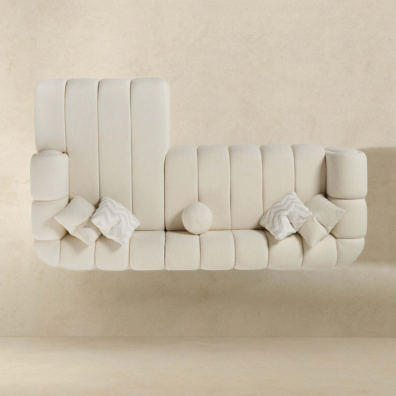 Beatrice - Modern Tufted Right Sectional Sofa - Ivory - R&R Furniture Gallery (Fountain Valley, CA)