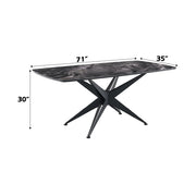 Klaus - Dining Table - Crystal Tempered Glass Top & Black Finish - R&R Furniture Gallery (Fountain Valley, CA)