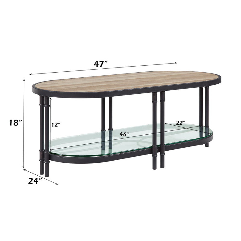 Brantley - Coffee Table - Oak & Sandy Black - R&R Furniture Gallery (Fountain Valley, CA)