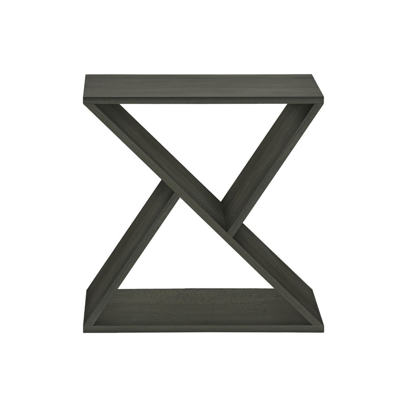 Contemporary 8th Street accent side table with sleek design, featuring a round top and modern metallic legs.