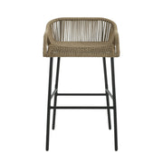 La Push - Outdoor Rope Barstool (Set of 2) - Black / Brown - R&R Furniture Gallery (Fountain Valley, CA)