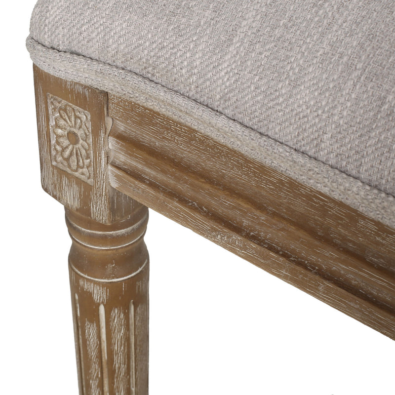 French Country Dining Chair With Rectangular Cane Backrest And Smooth Upholstered Seating - R&R Furniture Gallery (Fountain Valley, CA)