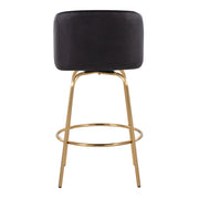 Toriano - Contemporary, Fixed Height Counter Stool With Swivel With Round Footrest (Set of 2) - R&R Furniture Gallery (Fountain Valley, CA)
