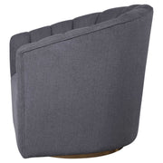 Dark gray Cuthbert modern swivel chair by Uttermost with a sleek design and comfortable padded seat.