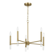 Courtyard - 5 Light Candle Chandelier - Clear / Gold - R&R Furniture Gallery (Fountain Valley, CA)