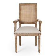 Elegant French Country Style Dining Chair With Cane Backrest - R&R Furniture Gallery (Fountain Valley, CA)