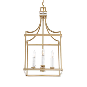 Montreal - 4 Light Brass Lantern Pendant - Gold