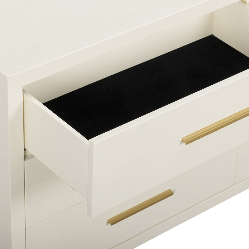 Dani - Faux Shagreen 6-Drawer Dresser - Cream