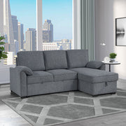 Rebecca - Sofa With Pull Out Bed, Storage Chaise, USB And Cup Holders - Dark Gray - R&R Furniture Gallery (Fountain Valley, CA)