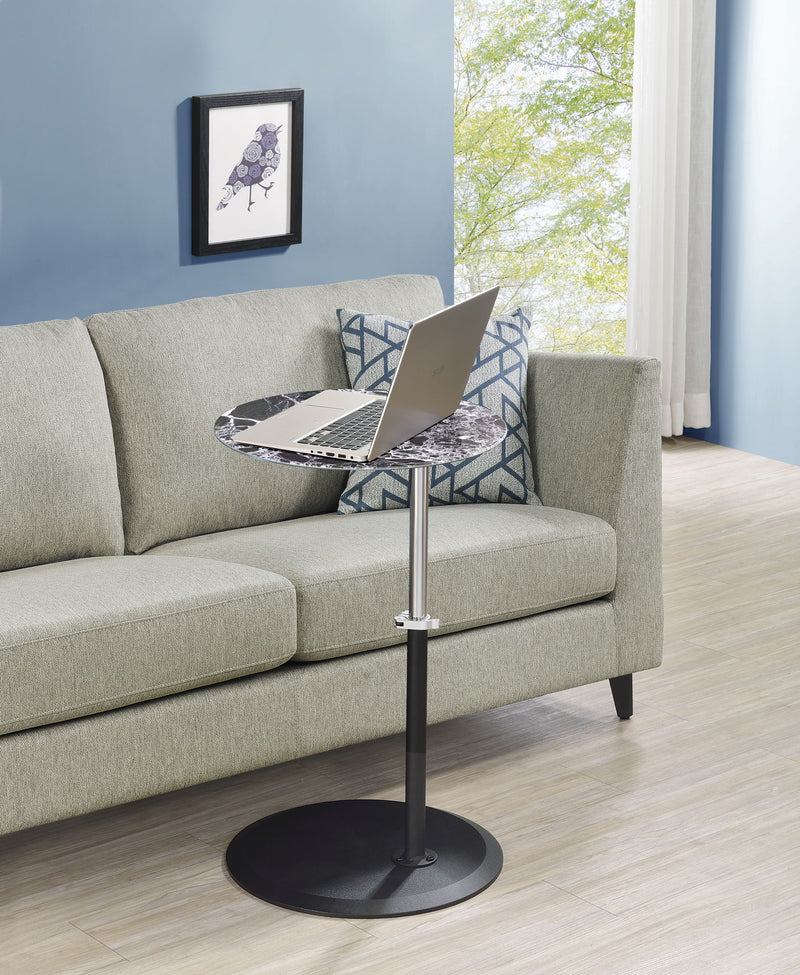 Orbit - 15.5" End Table With Height Adjustable Marble Textured Top - R&R Furniture Gallery (Fountain Valley, CA)