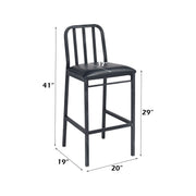 Jodie - Bar Chair (Set of 2) - Black Synthetic Leather & Antique Black - R&R Furniture Gallery (Fountain Valley, CA)