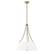 Uttermost Andalucia 4-Light Gold and White Drum Pendant Lighting hanging fixture with stylish drum shades.