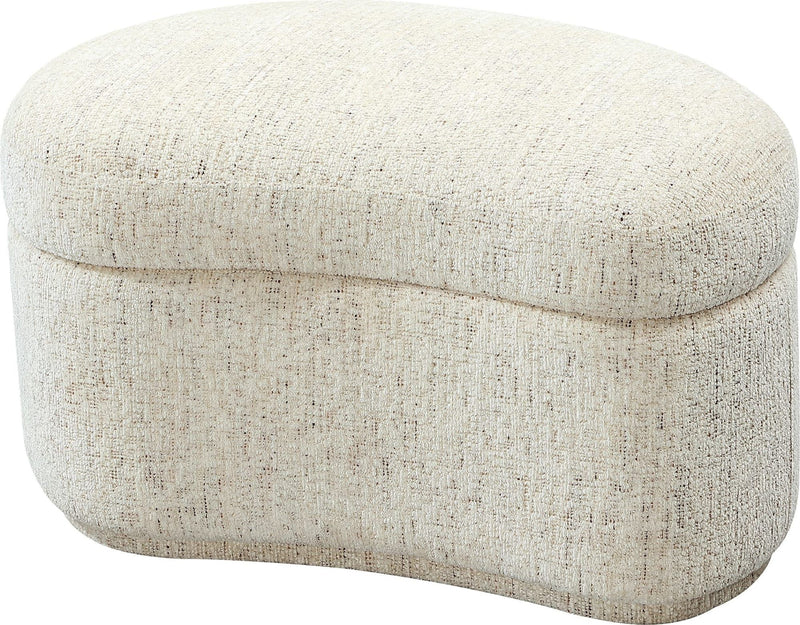 Afra Fully Upholstered Storage Ottoman in Chinchilla
