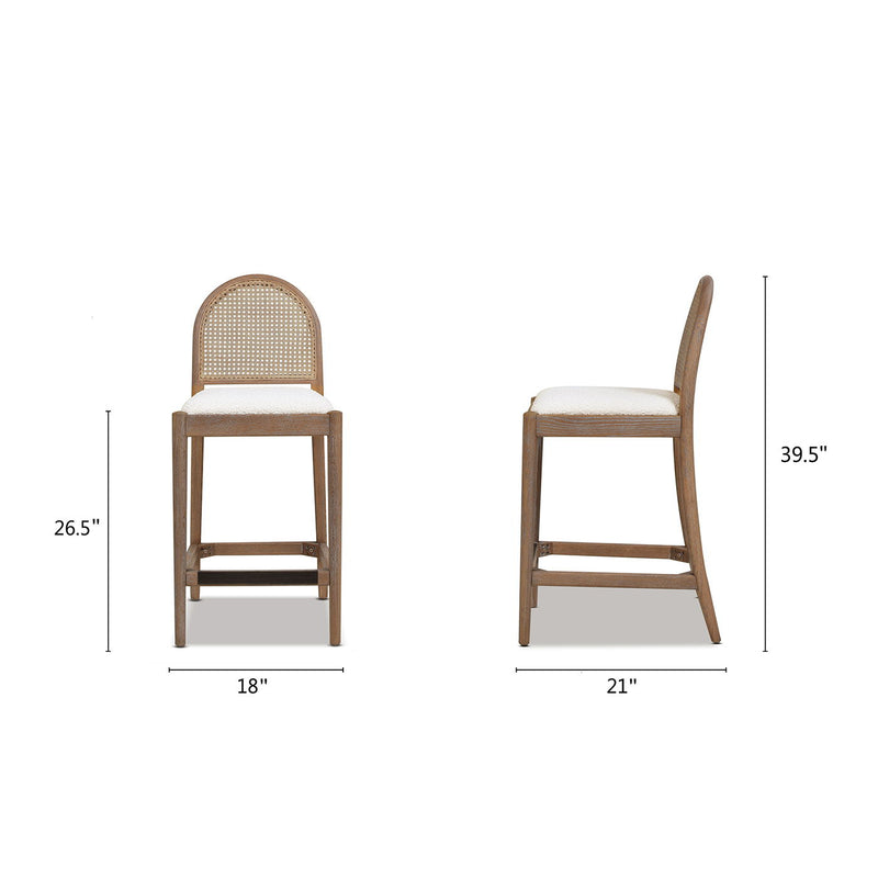 Panama - Curved Back Cane Counter Stool (Set of 2) - R&R Furniture Gallery (Fountain Valley, CA)