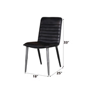 Hosmer - Side Chair (Set of 2) - Black Top Grain Leather & Antique Black - R&R Furniture Gallery (Fountain Valley, CA)