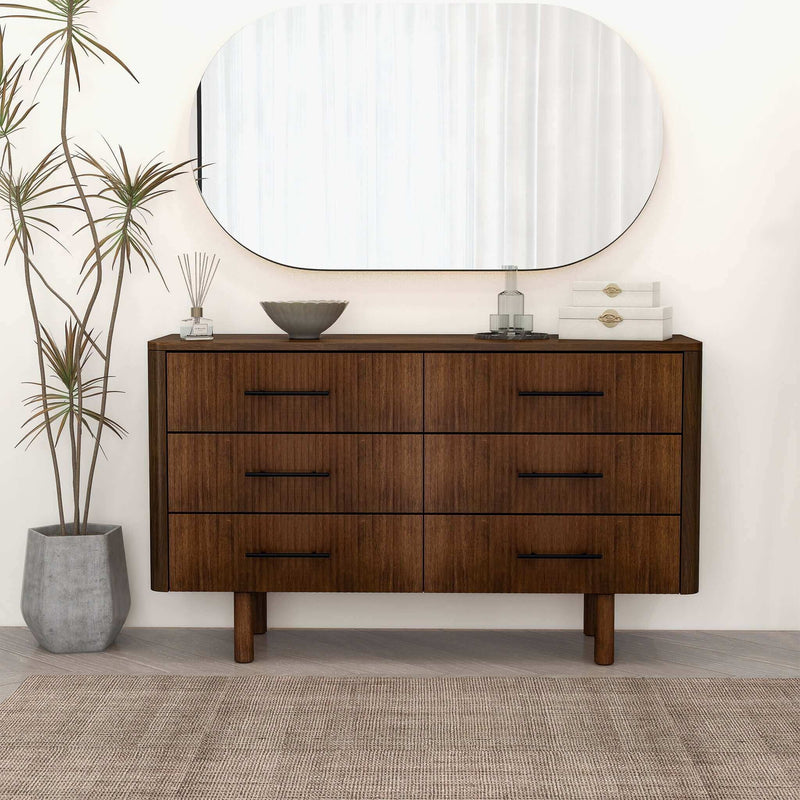 Logan - Dresser With 6 Drawers - Brown - R&R Furniture Gallery (Fountain Valley, CA)