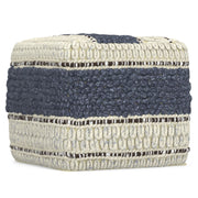 Handcrafted square accent pouf by Simpli-Home, featuring plush fabric and modern design, perfect for living room or bedroom decor.