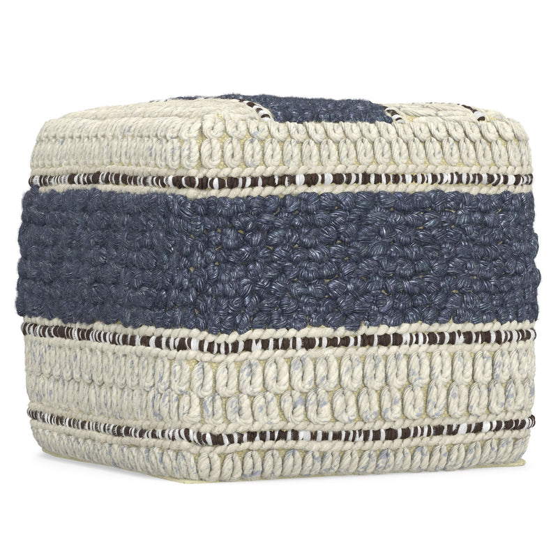 Handcrafted square accent pouf by Simpli-Home, featuring plush fabric and modern design, perfect for living room or bedroom decor.
