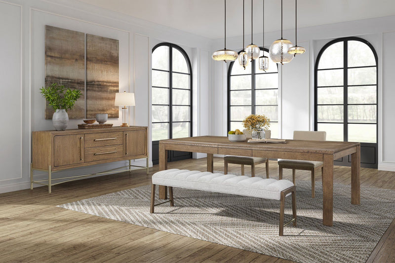 Dining Table With Leaf - Light Brown - R&R Furniture Gallery (Fountain Valley, CA)