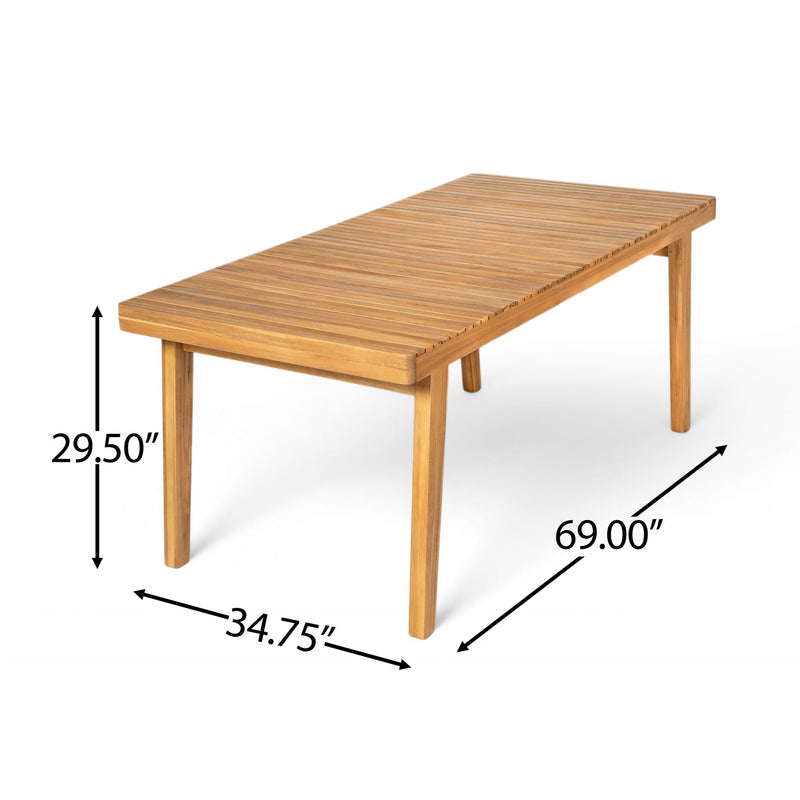 Outdoor Dining Table With Slatted Top, Ideal For Patio - R&R Furniture Gallery (Fountain Valley, CA)