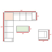 Modern Patio Rattan Sectional Set With Cushions - R&R Furniture Gallery (Fountain Valley, CA)
