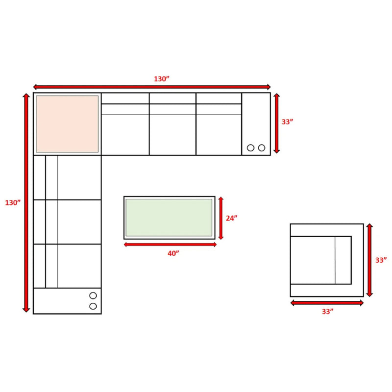 Modern Patio Rattan Sectional Set With Cushions - R&R Furniture Gallery (Fountain Valley, CA)