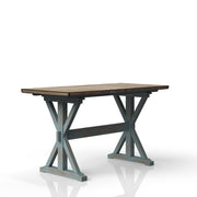X Based Counter Height Dining Table - Aqua Blue - R&R Furniture Gallery (Fountain Valley, CA)