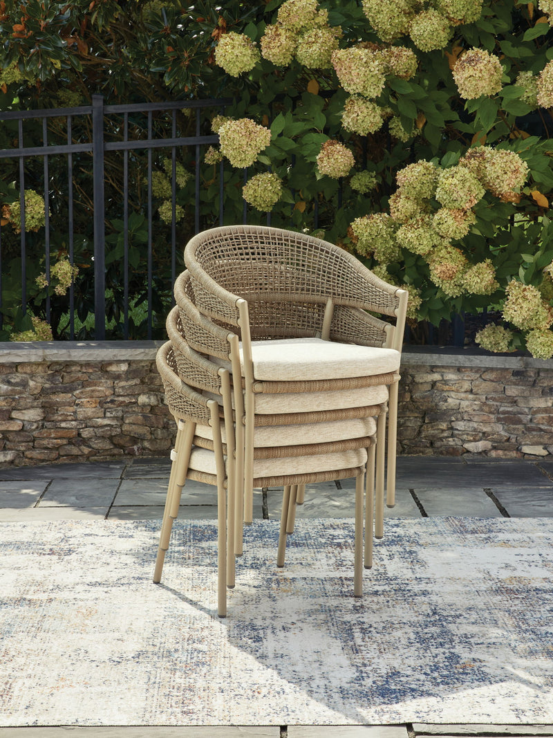 Orchard Beach - Arm Chair With Cushion (Set of 4) - Beige - R&R Furniture Gallery (Fountain Valley, CA)