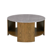 Keegan - Round Coffee Table With Shelf - Oak - R&R Furniture Gallery (Fountain Valley, CA)