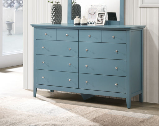 Elegant casual dresser by Glory Furniture featuring a sleek design, multiple drawers, and a versatile style for any room.