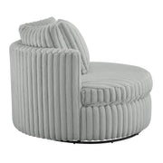Mindy - Oversized Swivel Barrel Chair - Gray - R&R Furniture Gallery (Fountain Valley, CA)