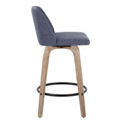 Toriano - Contemporary Fixed-Height Counter Stool & Swivel With Round Footrest (Set of 2) - R&R Furniture Gallery (Fountain Valley, CA)