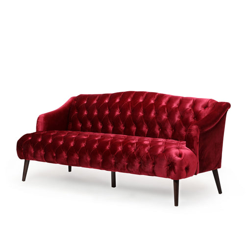 Comfy 3 Seat Sofa With Wooden Legs, For Living Room And Study - R&R Furniture Gallery (Fountain Valley, CA)