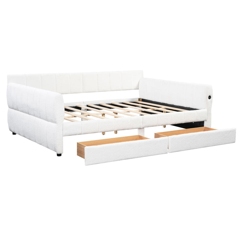 Upholstered Platform Bed With USB Charging - R&R Furniture Gallery (Fountain Valley, CA)