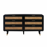 Christine - 6 Drawer Dresser - Black - R&R Furniture Gallery (Fountain Valley, CA)