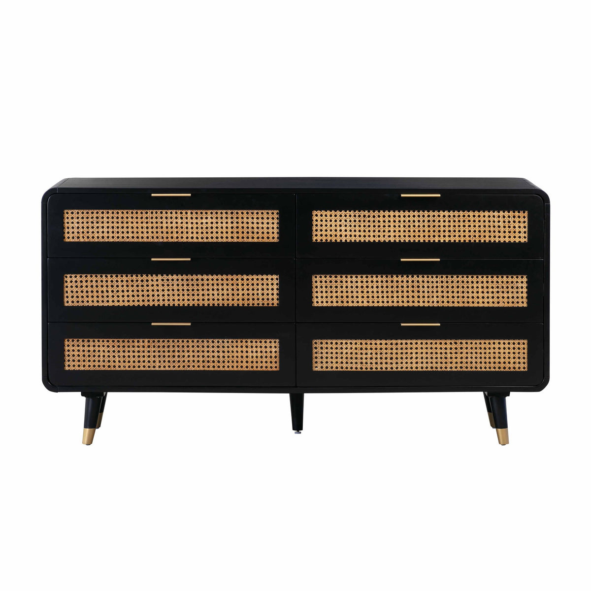 Christine - 6 Drawer Dresser - Black - R&R Furniture Gallery (Fountain Valley, CA)