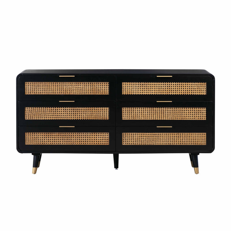 Christine - 6 Drawer Dresser - Black - R&R Furniture Gallery (Fountain Valley, CA)