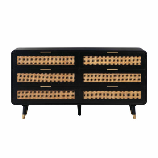Christine - 6 Drawer Dresser - Black - R&R Furniture Gallery (Fountain Valley, CA)