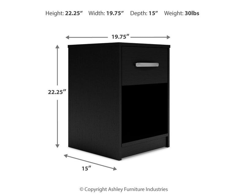 Finch - One Drawer Night Stand - 23" Height - Black - R&R Furniture Gallery (Fountain Valley, CA)