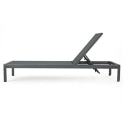 Noble House outdoor patio chaise lounge with five adjustable reclining positions, featuring a sleek design and comfortable cushioning.