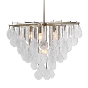 Uttermost Goccia tear drop glass pendant light hanging with a sleek modern design, ideal for contemporary interior lighting.