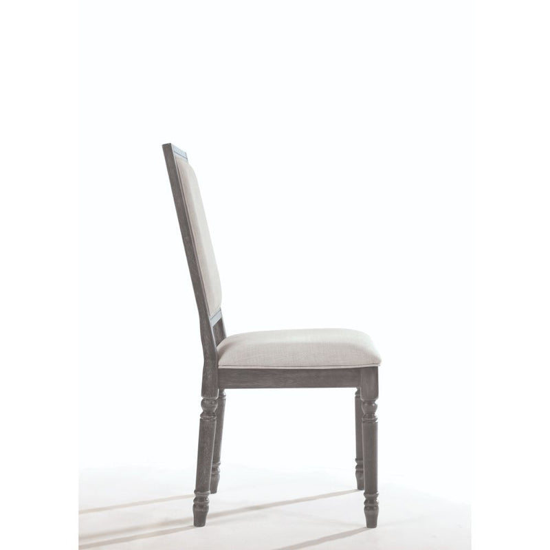 Leventis - Side Chair (Set of 2) - Cream Linen & Weathered Gray - R&R Furniture Gallery (Fountain Valley, CA)