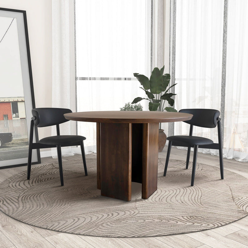 Alden - Round Dining Table - Walnut - R&R Furniture Gallery (Fountain Valley, CA)
