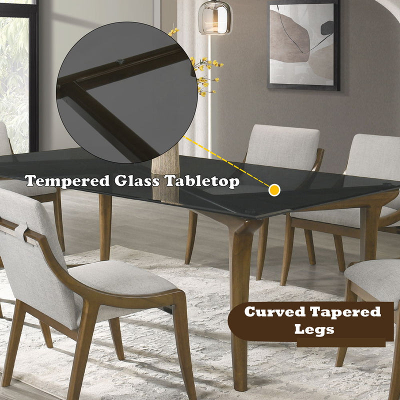 Danzel - Dining Table With Glass Top - Vintage Oak - R&R Furniture Gallery (Fountain Valley, CA)