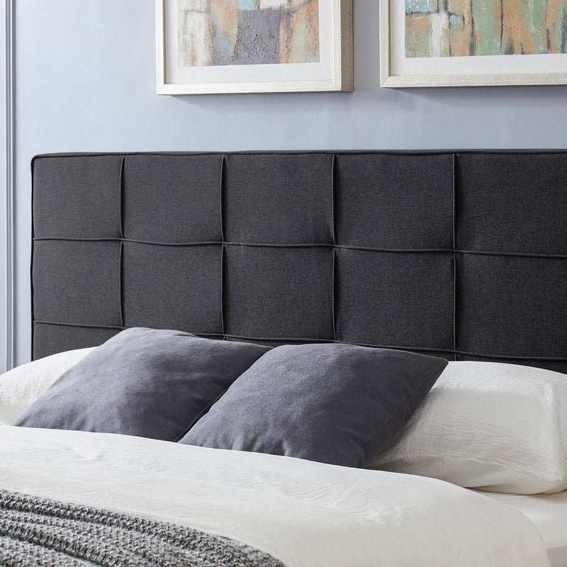 Marakesh - Contemporary Fabric Upholstered King / California King Headboard - Black - R&R Furniture Gallery (Fountain Valley, CA)
