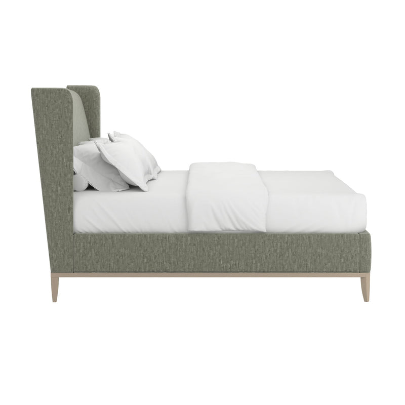 Edwin Queen Wing Shelter Uph Bed-Celery