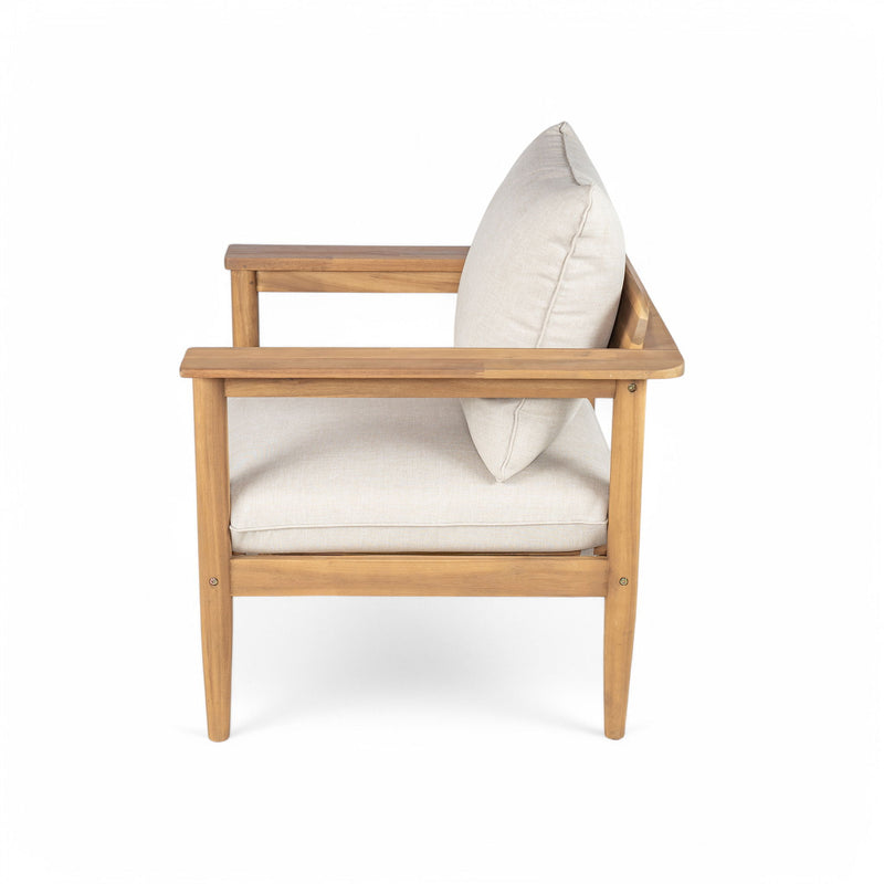 Terassi - Outdoor Lounge Chair (Set of 2) With Cushions - Beige / Light Teak - R&R Furniture Gallery (Fountain Valley, CA)